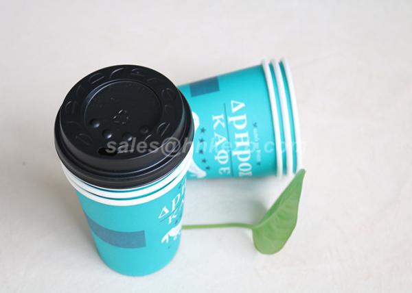 Blue Disposable Paper Cups Drinking Tea / Coffee for Wedding and Meeting