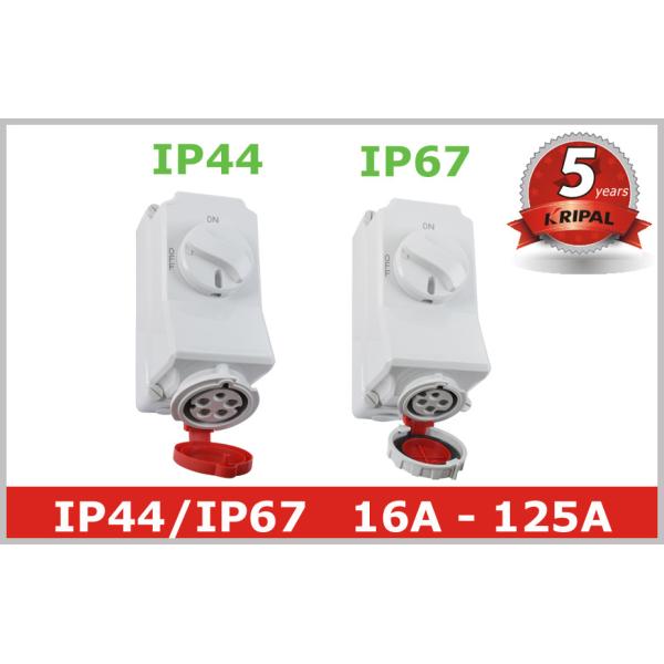 IP44 IP67 Industrial Power Socket Receptacles with Mechanical Interlock