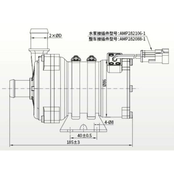 Pompe à eau à haute pression électrique de DC24V pour l'autobus électrique, l'excavatrice électrique, et le système de gestion thermique