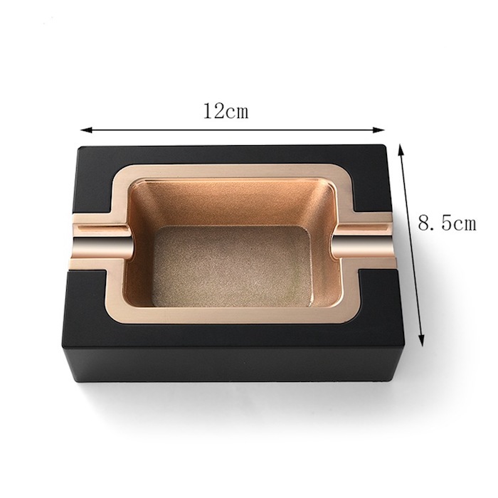 Ashtray сигареты кармана Ashtray прямоугольника плакировкой 12*8.5cm моды черный