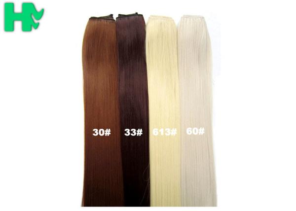 Double Weft Synthetic Clip In Hair Extensions Full Cuticle In Same Direction 200 Gram