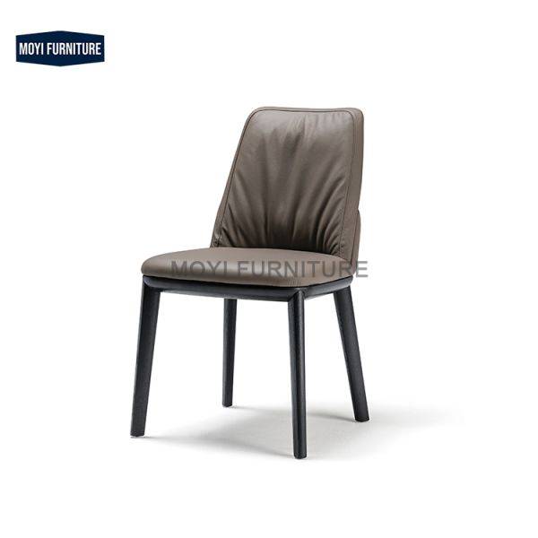 Modern Hotel Wooden Restaurant Chairs Luxury Solid Wood Upholstered Leather Dining Chair for Banquet Dining Room Furniture