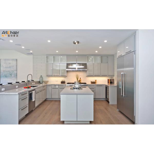 Антикварные роскошные кухонные шкафы из твердого дерева в современном стиле