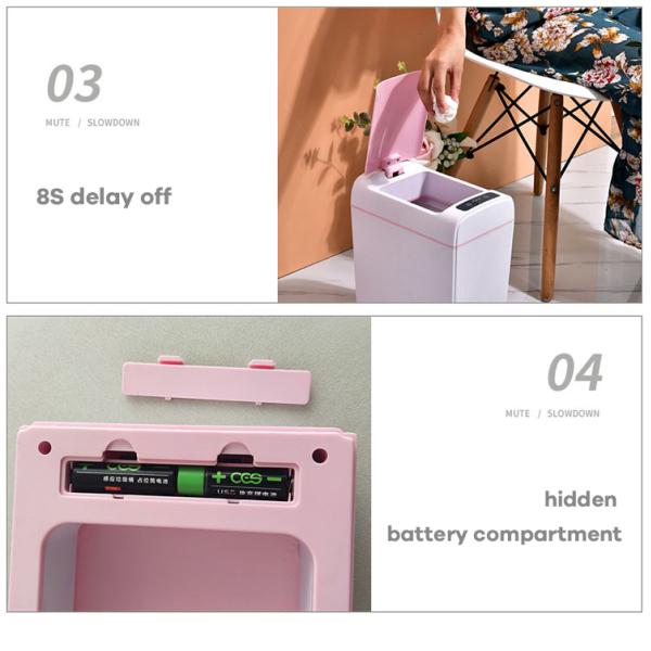 Plastic Automatic Touchless Smart Trash Can Sensor Waste Bin for Home and Institution