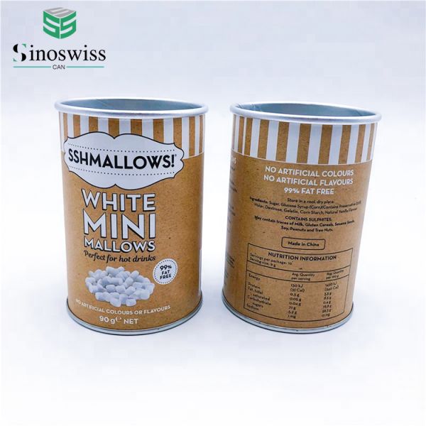 Moisture Proof Paper Food Cans Packaging Craft Paper Containers For Candy OEM Size