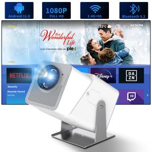 FY360 4K HD スマートLCDプロジェクター 高明度のホームシアターレーザー Android 11.0 BT5.2 内蔵ステレオサウンドとUSプラグ