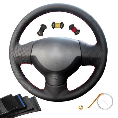 Black Genuine Leather DIY Steering Wheel Cover For Mitsubishi Lancer X 10 ASX 2006 2007 2008 2009 2010 2011 2012 2013 2014 2015
