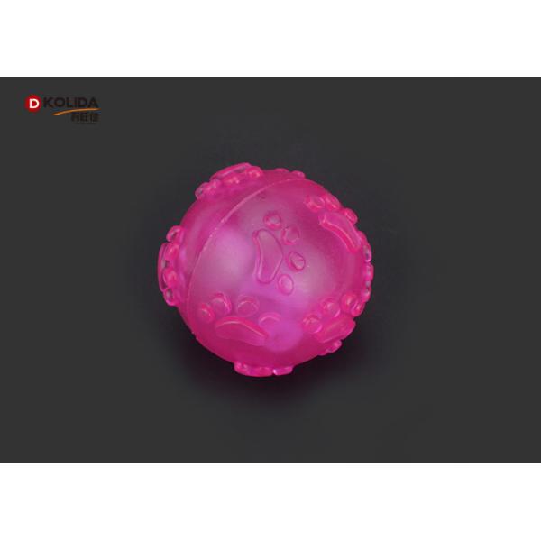 Paw Pattern Light Up Dog Ball Pink / Blue For Indoor / Outdoor Playing