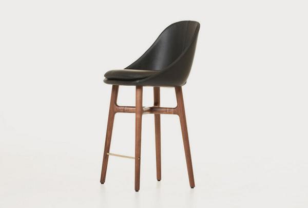 Low Back Replica Solid Wood Leg Solo Bar Stool , SGS Upholstered Bar Stool Chairs