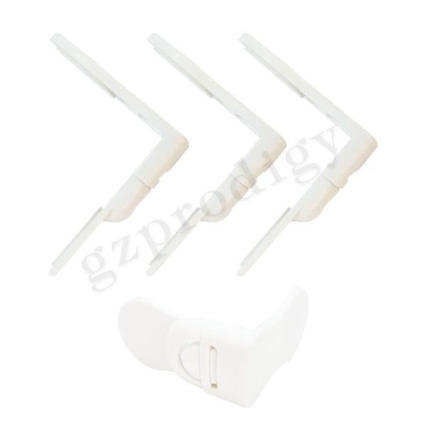 Self Adhesive Baby Safety Lock Plastic L Shape Cabinet Drawer Latches ABS