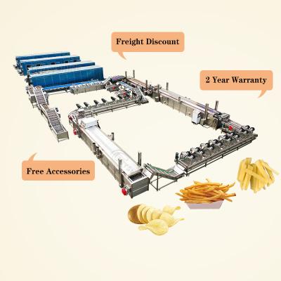 Máquina de produção de batatas fritas Linha de produção para 380V Voltagem 8500*1100*1200mm Tamanho