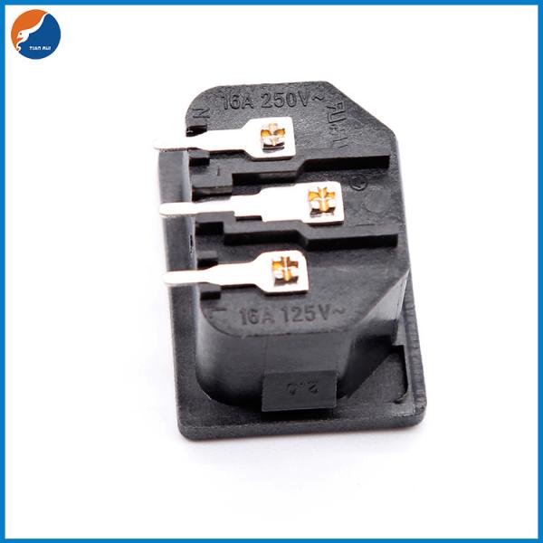R14-A-1AB4 Panel Mount Screw Secure 3 PIN IEC Electrical Plug Copper C14 AC Power Socket