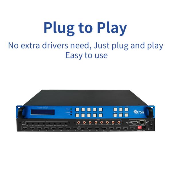Bitvisus 8x8 4K 60Hz HDMI Matrix Switcher Splitter HDCP2.2/1.4 Smart EDID IR Control RS232 TCP/IP BIT-Ma-U1-MC0808