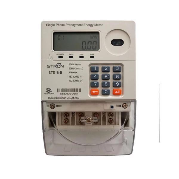 100m Communication Range STE18 B Single-Phase Prepaid Electric Meter with AMI Smart Meter and Stronpay Vending Software