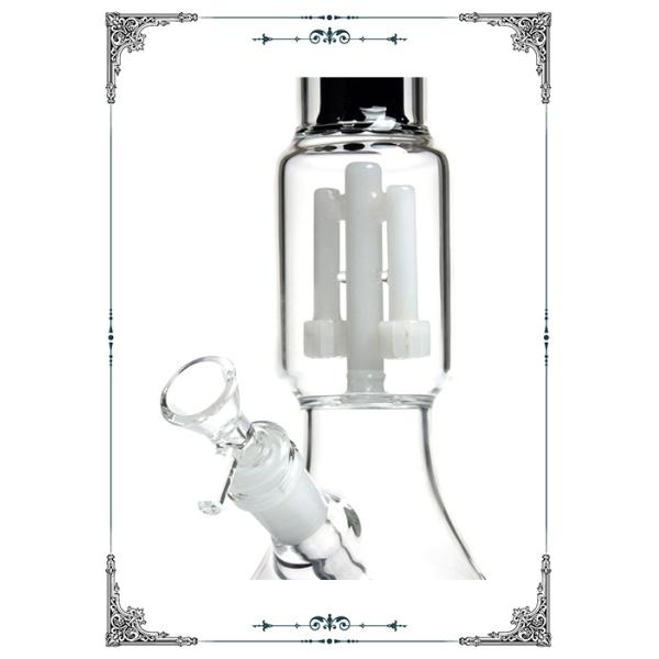 Black Beaker Glass Bong Double Tyre Percs With Phoenix Star Logo