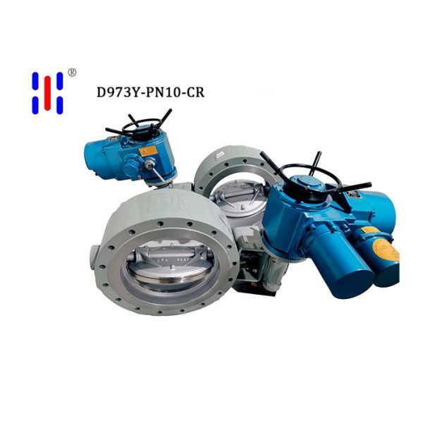 Electric Actuated Wafer Triple Offset Butterfly Valve PN10 DN500 Carbon Steel