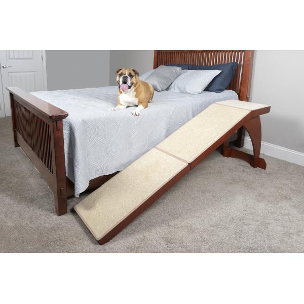 Solid Wood S L Bed Ramp For Dogs Cats 70 Inch Long No Slipping