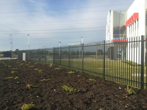 2.1m high x 2.4m width Steel Picket Fence Powder Coated Black Color China supplier