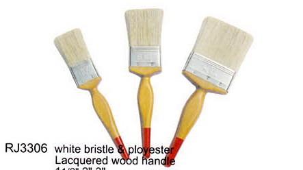 Plastic Handle Home Paint Brush Double Boiled White Natural Bristle Paint Brush