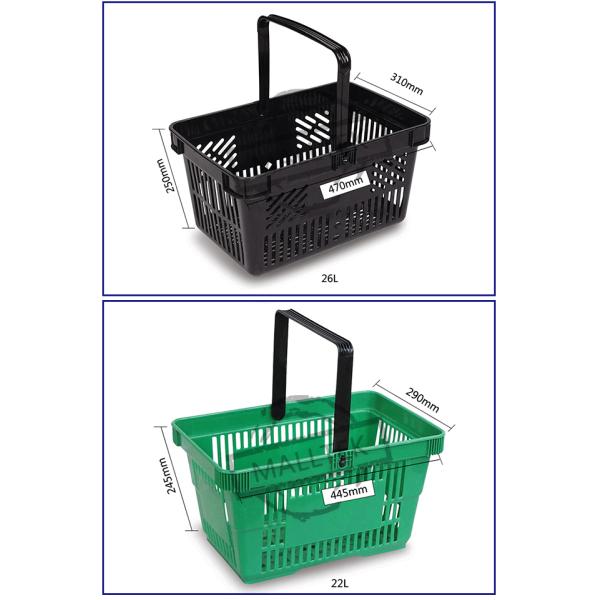 Экологически чистый супермаркет Покупательская корзина Пластиковая продуктовая продукция Ручные корзины