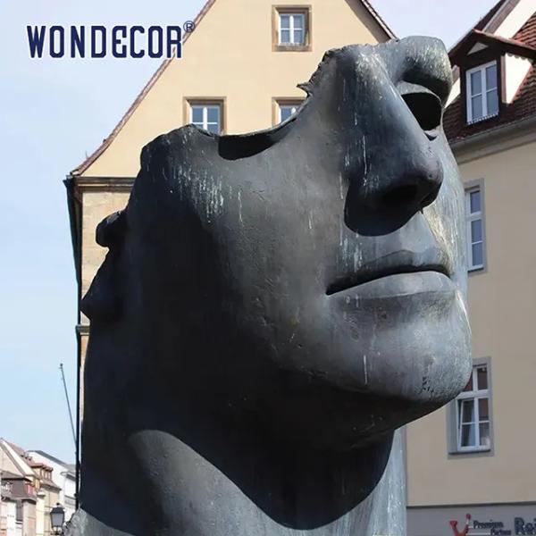 Estátua de bronze personalizada cara exterior do sumário da decoração do jardim da grande
