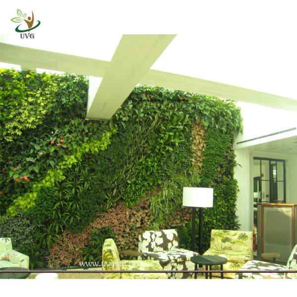 UVG green leaf artificial grass wall with high imitation plants for outdoor decoration GRW01