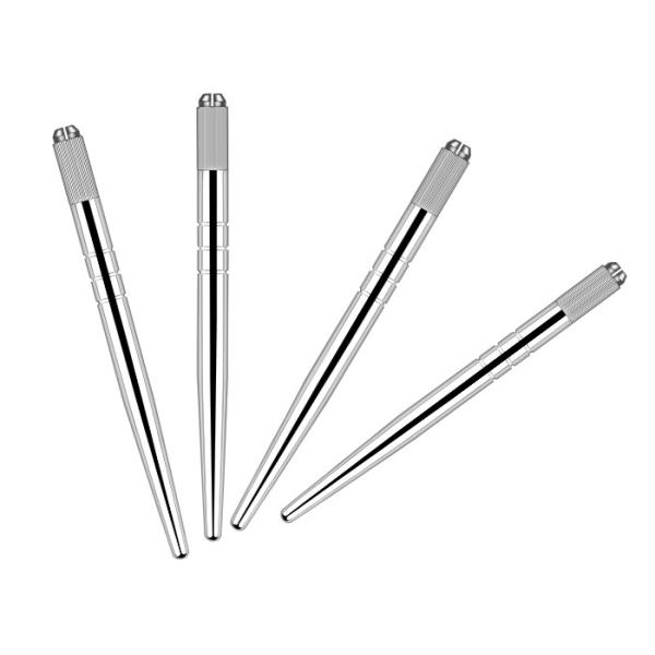 Microblading Hairstroking Manual Tattoo Pen Silver EO Sterilized