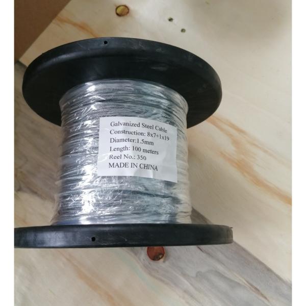 1.5 mm câble en acier galvanisé pour régulateur de fenêtre câble pour applications industrielles