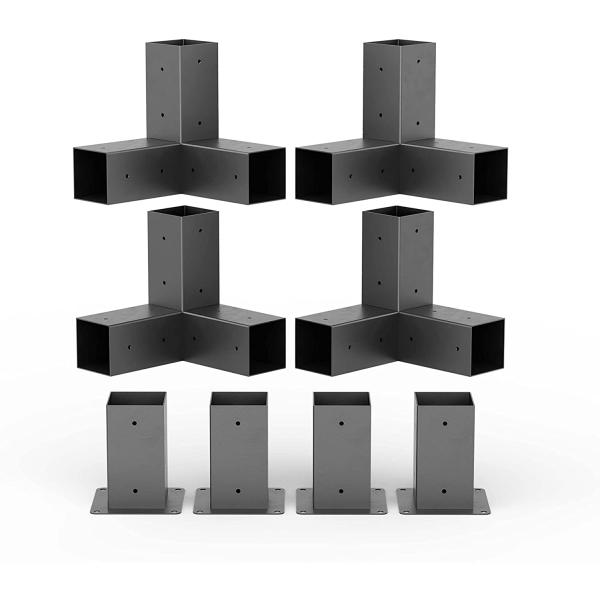 Construcción de 3 vías de tamaño modular Kit de pergola de mirador de madera con soporte de un solo lado