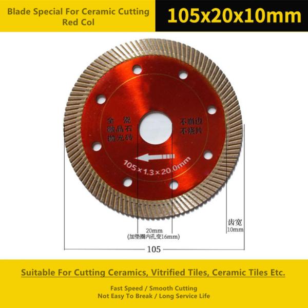 Hot Pressed Diamond Cut Circular Saw Blade , Red Turbo Diamond Cutting Blades