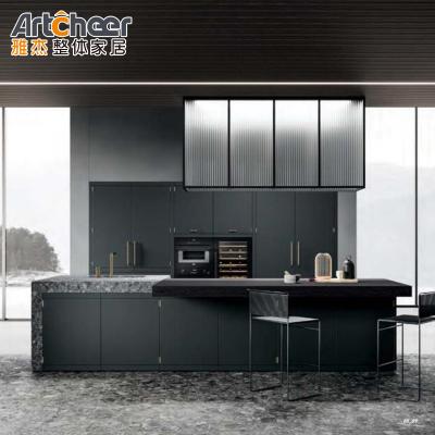 Solid Wood Kitchen Cabinet in Customized Size with Waste Container and Modular Design