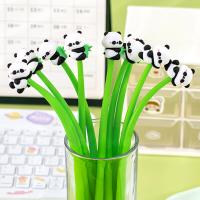 0.5mm linda pluma de tinta Panda creativa de gel Papelería estudiantil Pluma de silicona de gel