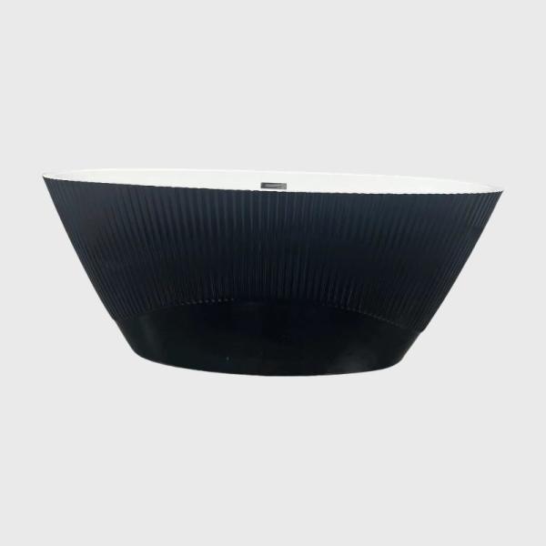 CUPC Grande baignoire à coin noir acrylique moderne douche 1600mm