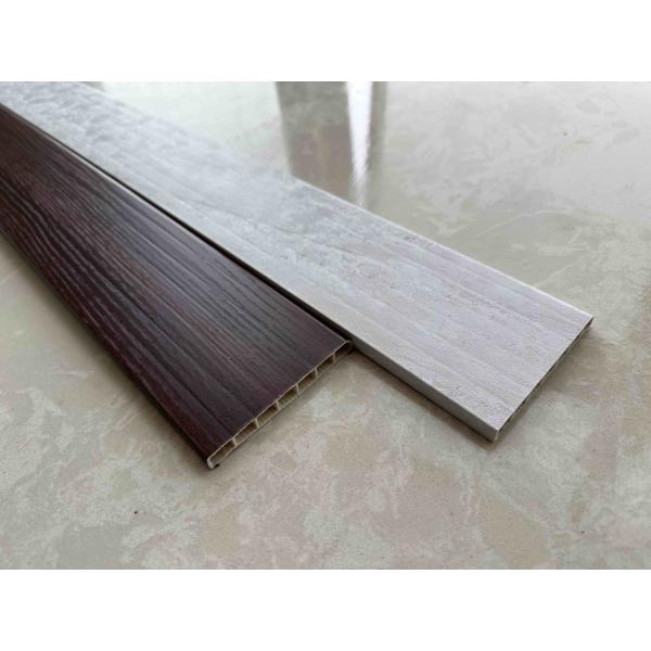 Anti Scratch Flexible Wooden Color PVC Skirting Line For Low Maintenance Protection