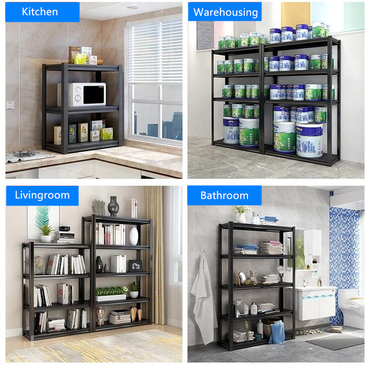 Versatile Living Room Storage Light Duty Metal Boltless Rivet Shelve Angle Steel Rack