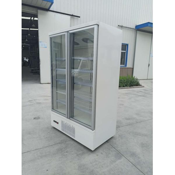 Double door glass door stainless steel air-cooled large capacity beverage cabinet