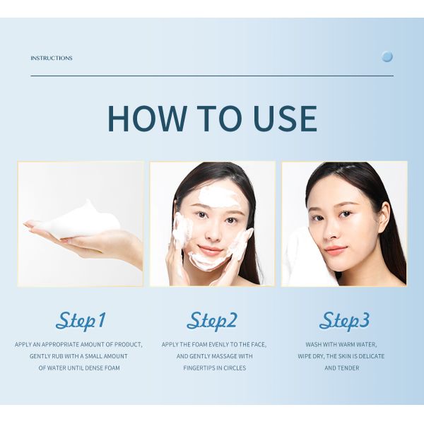 Natural Organic Foaming Face Wash Stock Vitamin C Anti-Aging Milk Lotion Deep Cleansing Clear Skin Brightening Facial Cleanser