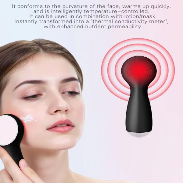 Phototherapy Silicone Sonic Vibrating Face Cleansing Brush For Skin Rejuvenation