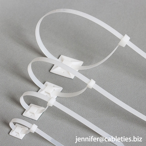 DEMOELE 30*30mm white plastic nylon self adhesive cable tie mount for cable ties without drilling hole on board