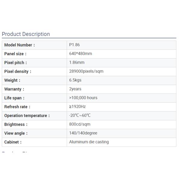 Крытое СИД куба P1.86 показывает электропитание 3840Hz колодца середины афиши СИД P5mm крытое