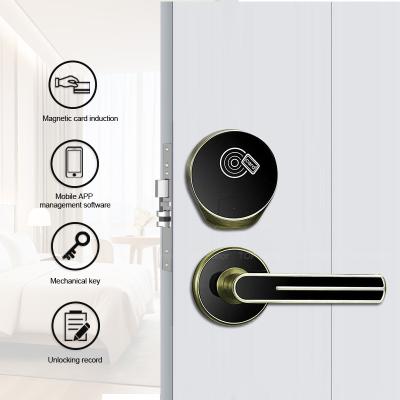 Intelligent Zinc Alloy Hotel Smart Locks Half Automatic Anti Theft Room Lock