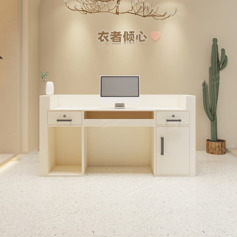 Luxury Wood Checkout Counter with Built-in LED Lights for Jewelry Store