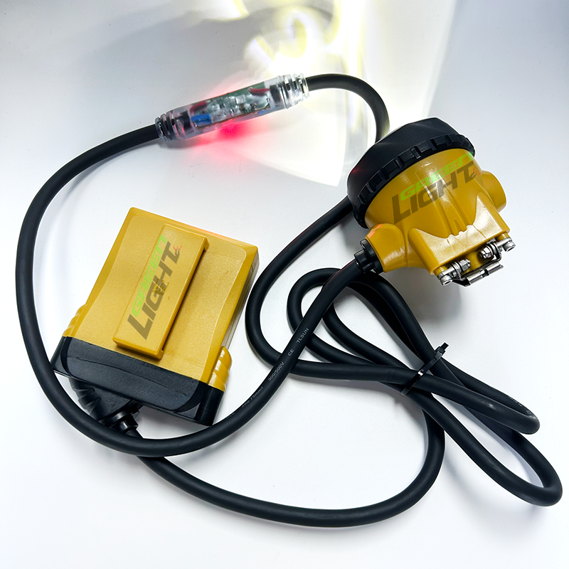 High Brightness LED Mining Lamps with 25000lux Waterproof Rechargeable Corded Cap Lamp and 10.4Ah Li ion Battery for Coal Mining