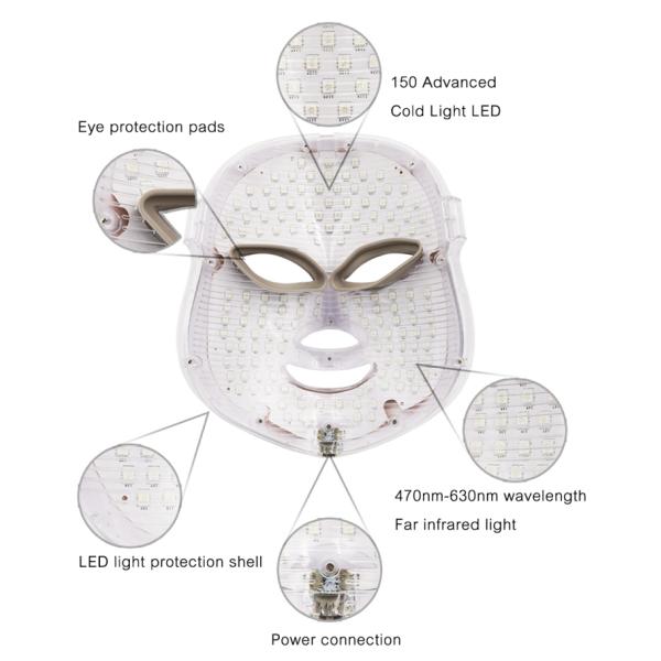 Fight Acne LED Light Therapy Face Mask 7 Color Photon Led Skin Rejuvenation