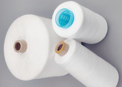 Bright And Semidull Spun Polyester Thread 42/2 Paper Cone Dyeable Tube