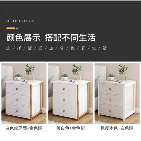 3 Drawer Gold Night Stand for Bedroom Cabinet and Drawers in Hospital Bedside Cabinet