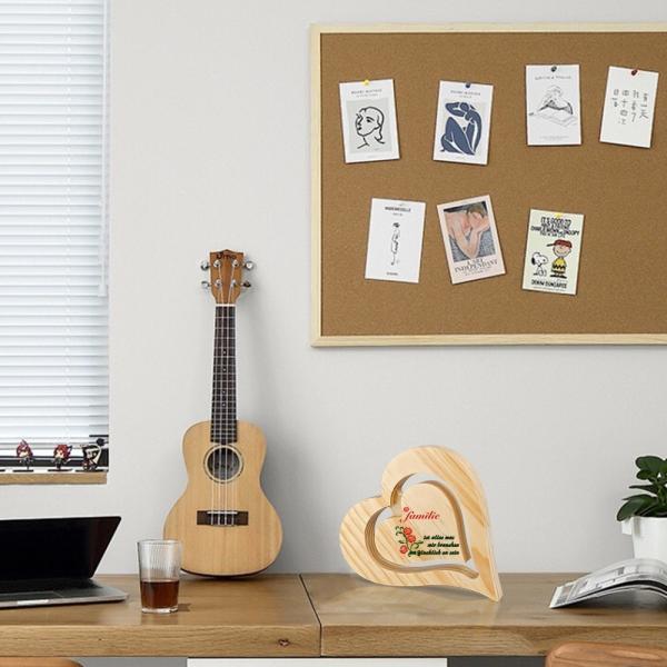 Cadres photo double cœur vierges pour sublimation, cadres photo en bois personnalisés pour décorations de Noël