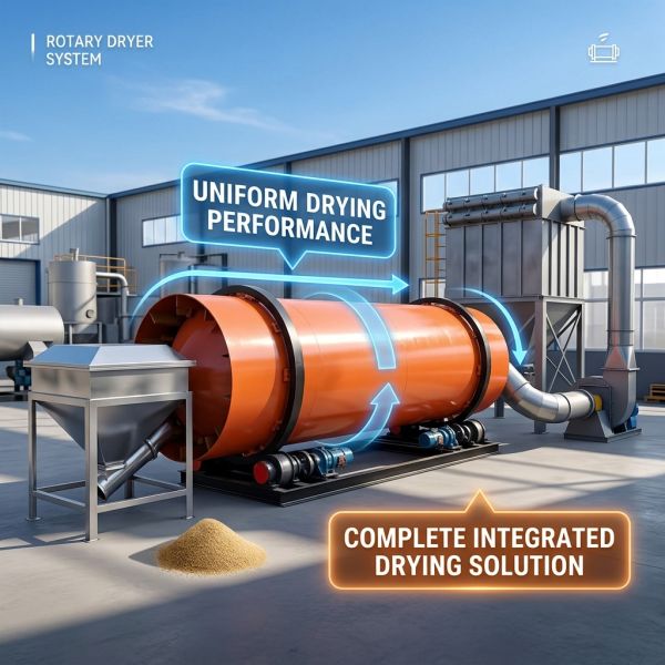 Rotary Mineral Limestone Slurry Sawdust Drying Machine For River Sand Silica Sand