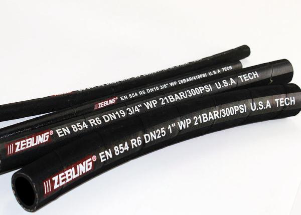 Rubber SAE 100 R6 Fuel Hose / Hydraulic Oil Delivery Hose Customized Size