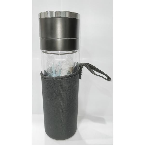 Крупноразмерное стеклянное отверстие нажима нержавеющей стали бутылки с водой с мешком рукава ткани